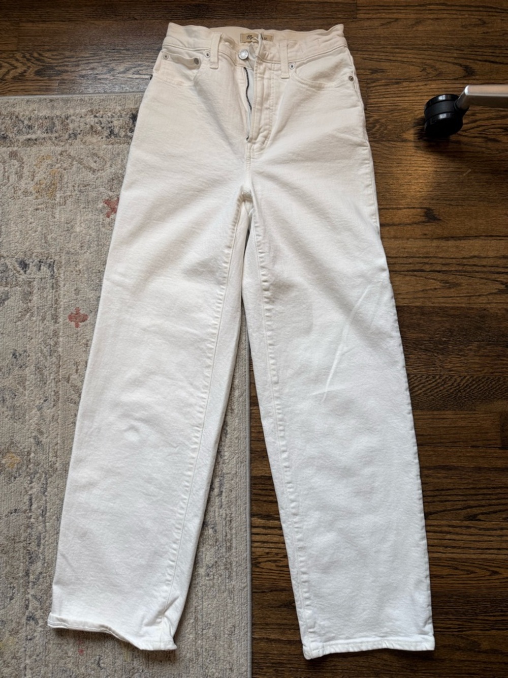 Madewell Cream High-Rise Wide-Leg Jeans